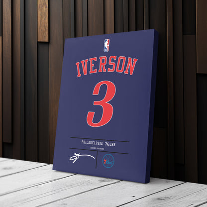 Allen Iverson 76ers Jersey Canvas Print | Wall Art Decor