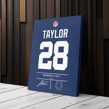 Jonathan Taylor Colts Jersey Canvas Print | Wall Art Decor