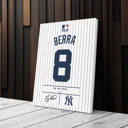 Yogi Berra New York Yankees Jersey Canvas Wall Art