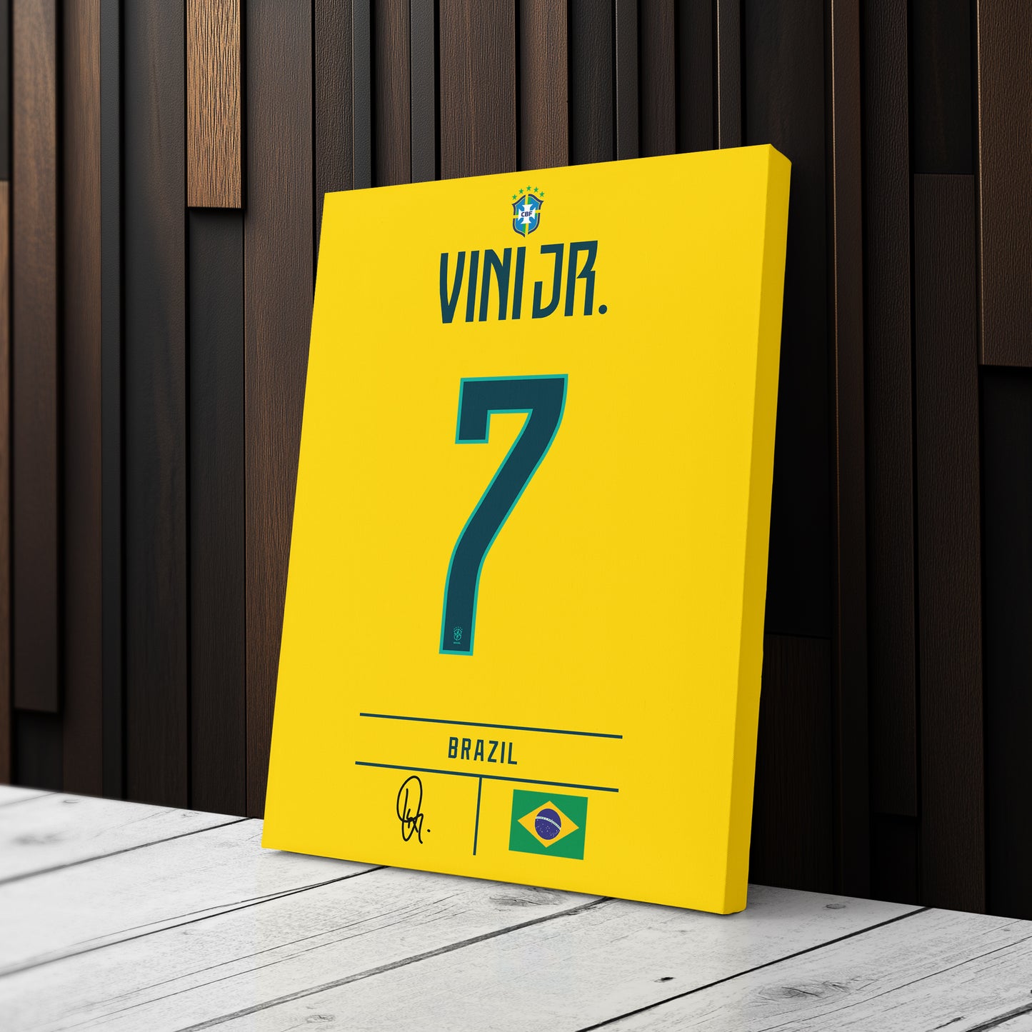 Vinicius Junior Brazil Jersey Canvas Wall Art
