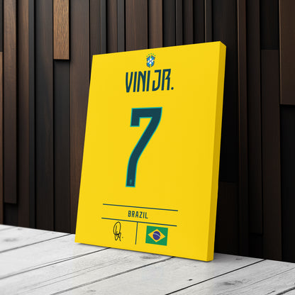 Vinicius Junior Brazil Jersey Canvas Wall Art