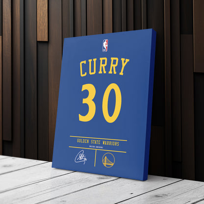 Stephen Curry Warriors Jersey Canvas Print | Wall Art Decor