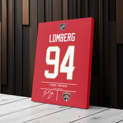 Ryan Lomberg Panthers Jersey Canvas Print | Wall Art Decor