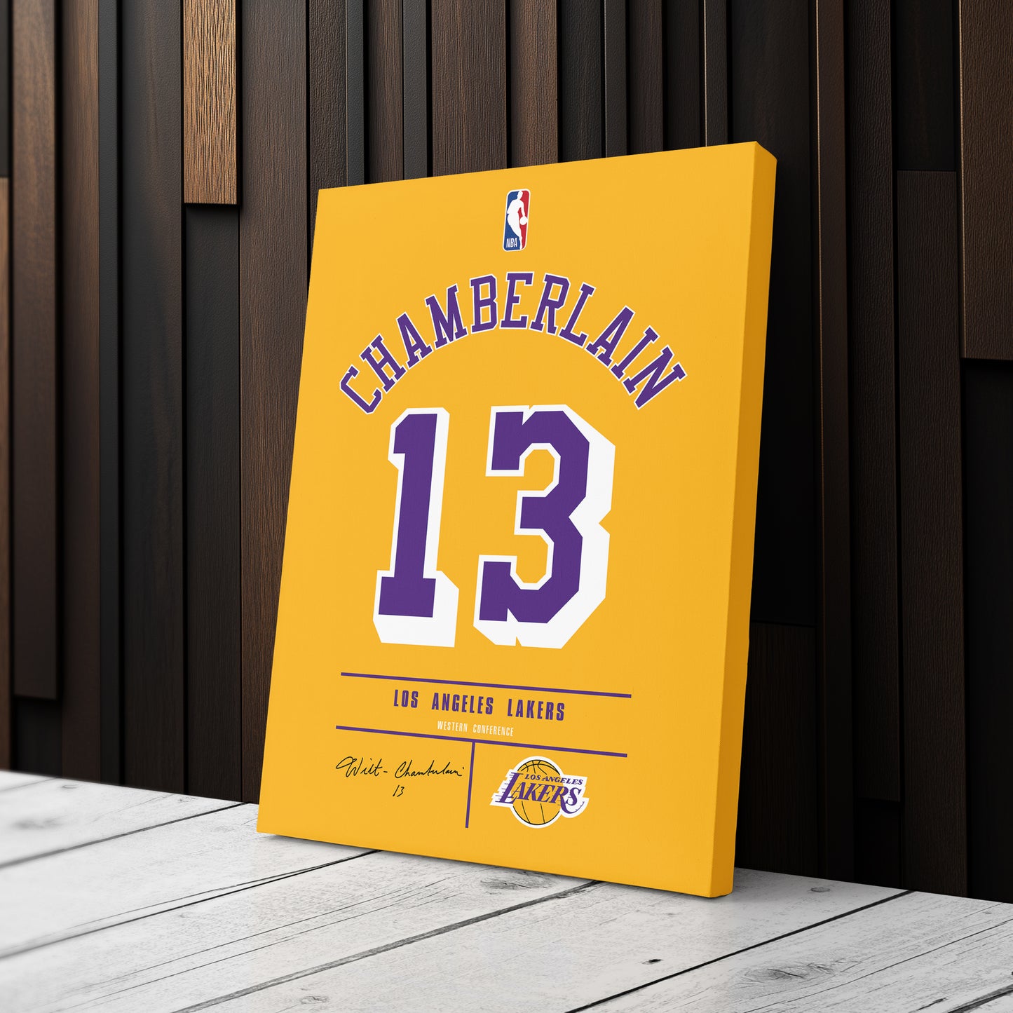 Wilt Chamberlain Los Angeles Lakers Jersey Canvas Wall Art