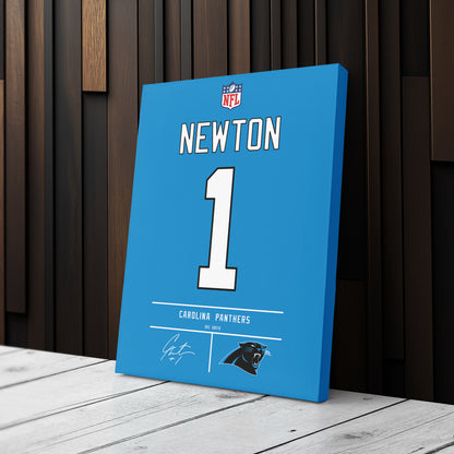 Cam Newton Carolina Panthers Jersey Canvas Wall Art