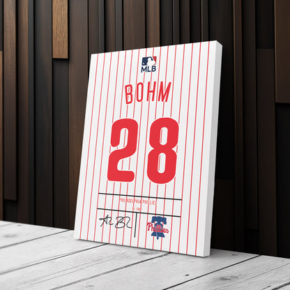 Alec Bohm Phillies Jersey Canvas Print | Wall Art Decor