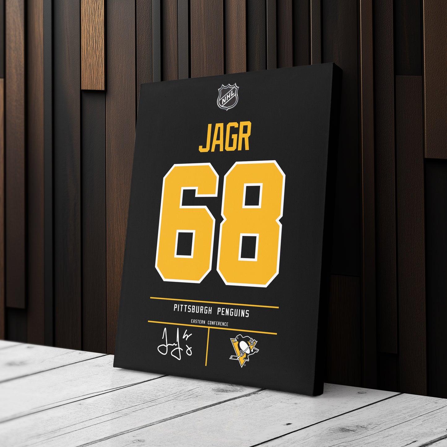 Jaromir Jagr Pittsburgh Penguins Jersey Canvas Wall Art