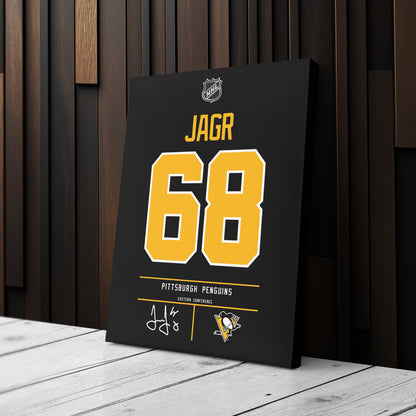 Jaromir Jagr Pittsburgh Penguins Jersey Canvas Wall Art
