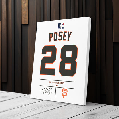Buster Posey Giants Jersey Canvas Print | Wall Art Decor