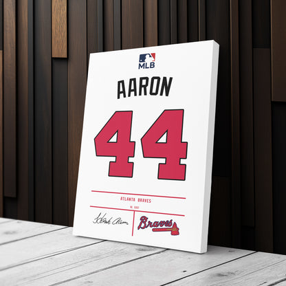 Hank Aaron Braves Jersey Canvas Print | Wall Art Decor