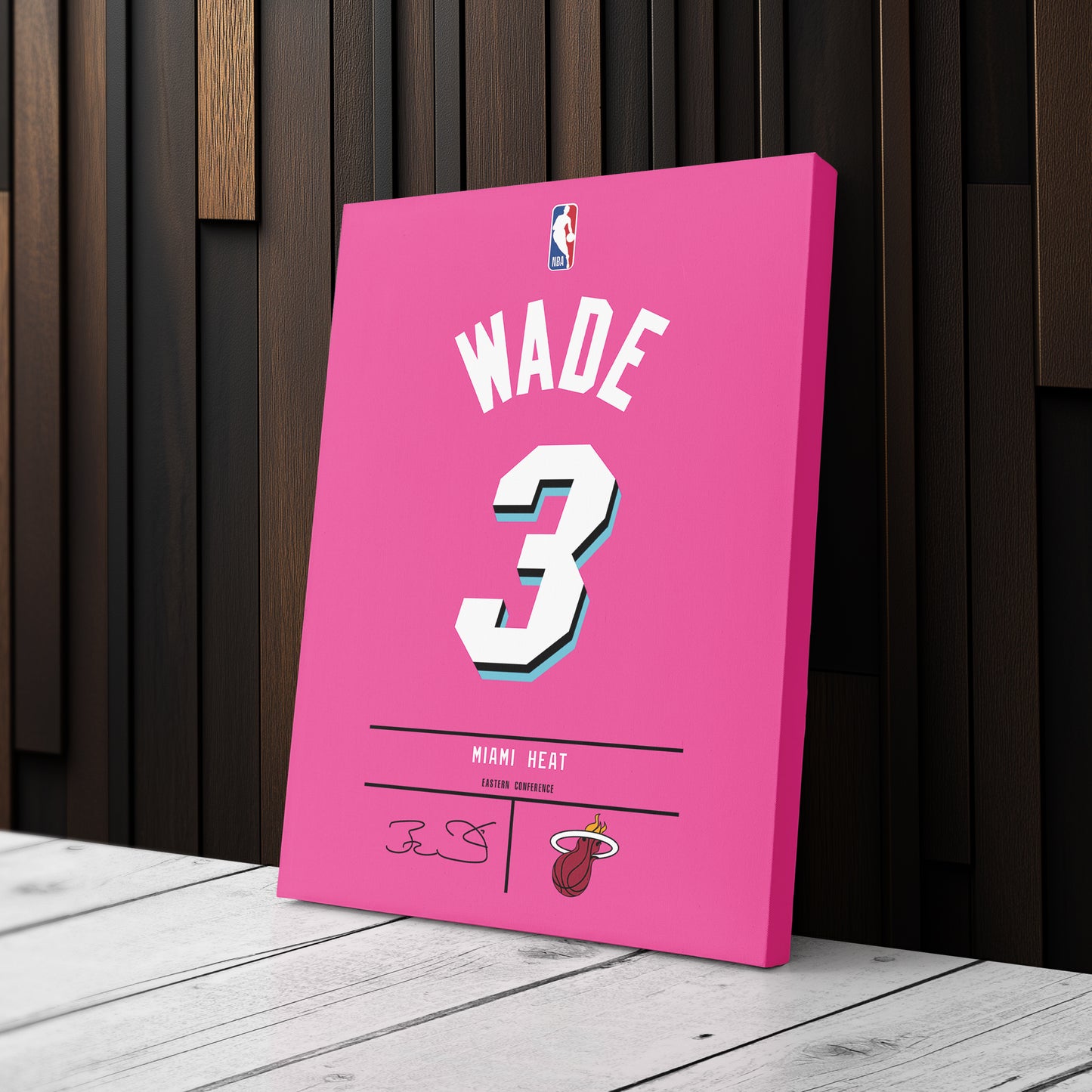 Dwyane Wade Pink Heat Jersey Canvas Print | Wall Art Decor