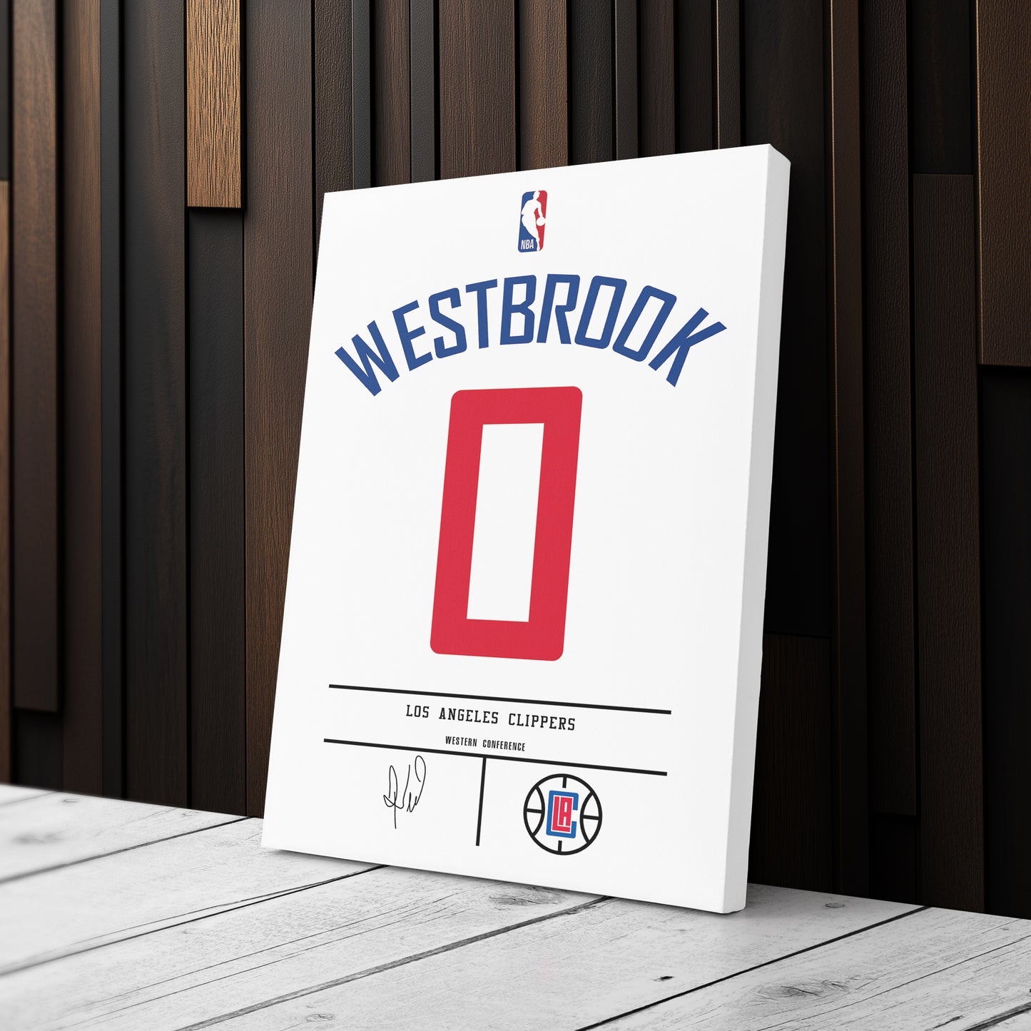 Russell Westbrook Clippers Jersey Canvas Print | Wall Art Decor
