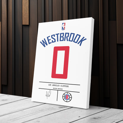 Russell Westbrook Clippers Jersey Canvas Print | Wall Art Decor