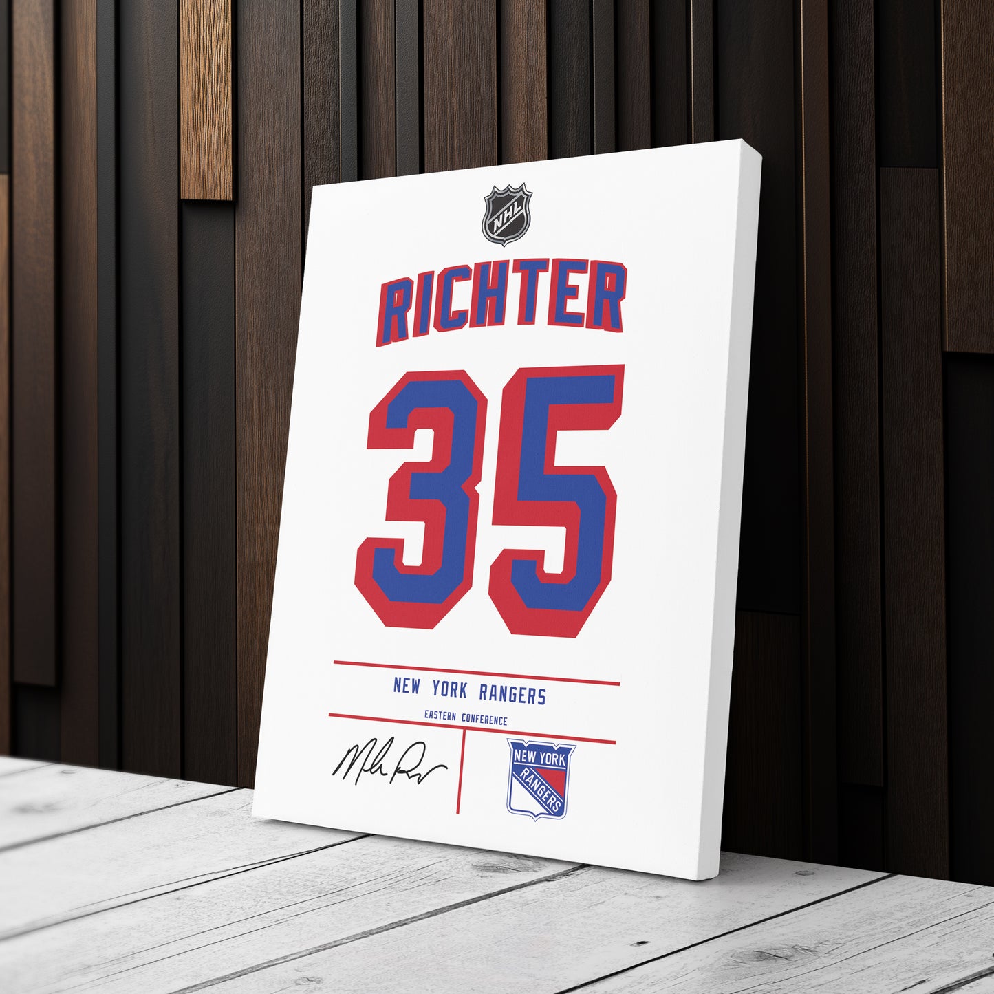 Mike Richter New York Rangers White Jersey Canvas Wall Art