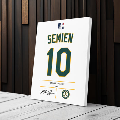Marcus Semien Athletics Jersey Canvas Print | Wall Art Decor