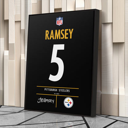 Jalen Ramsey Pittsburgh Steelers Jersey Canvas Wall Art