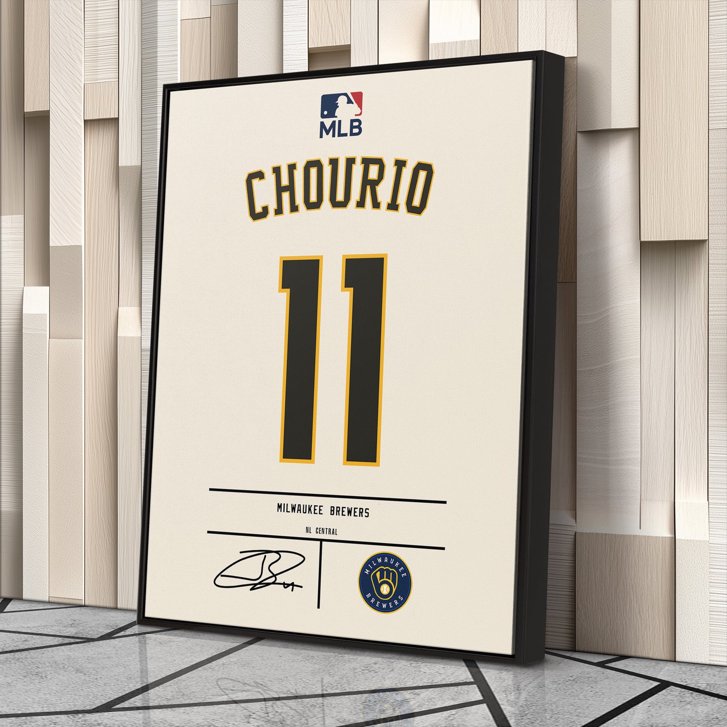 Jackson Chourio Brewers Jersey Canvas Print | Wall Art Decor