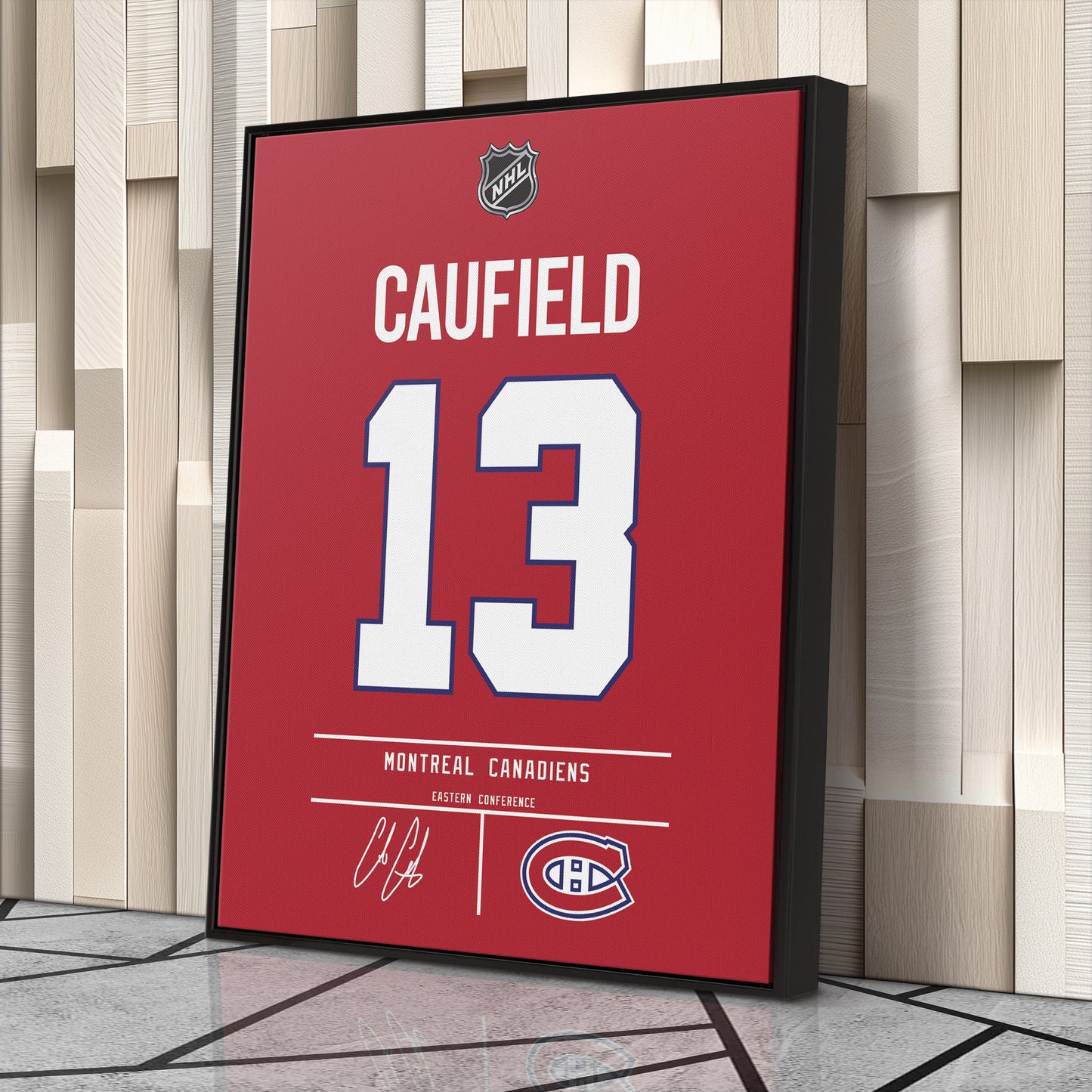 Cole Caufield Montreal Canadiens Jersey Canvas Wall Art