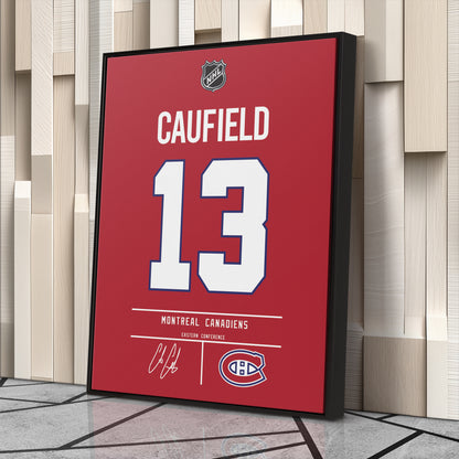 Cole Caufield Montreal Canadiens Jersey Canvas Wall Art