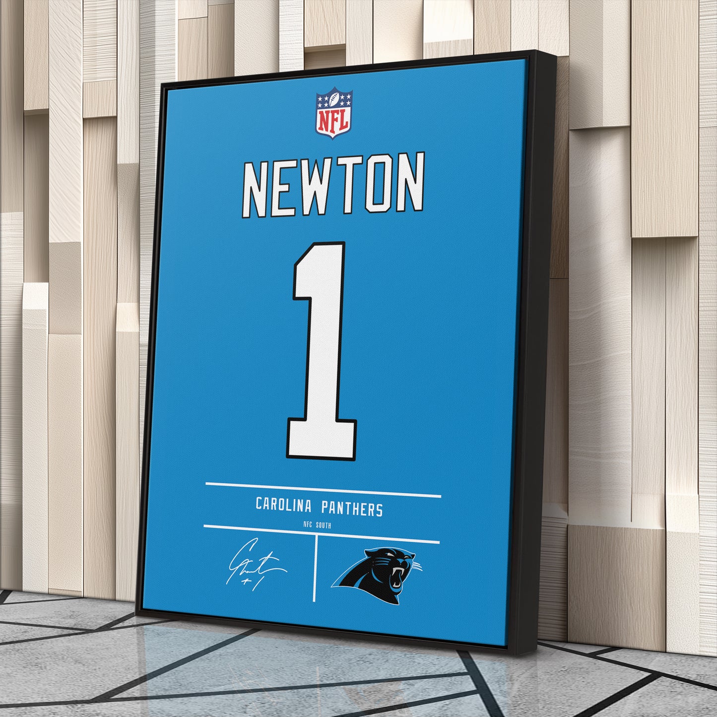 Cam Newton Carolina Panthers Jersey Canvas Wall Art