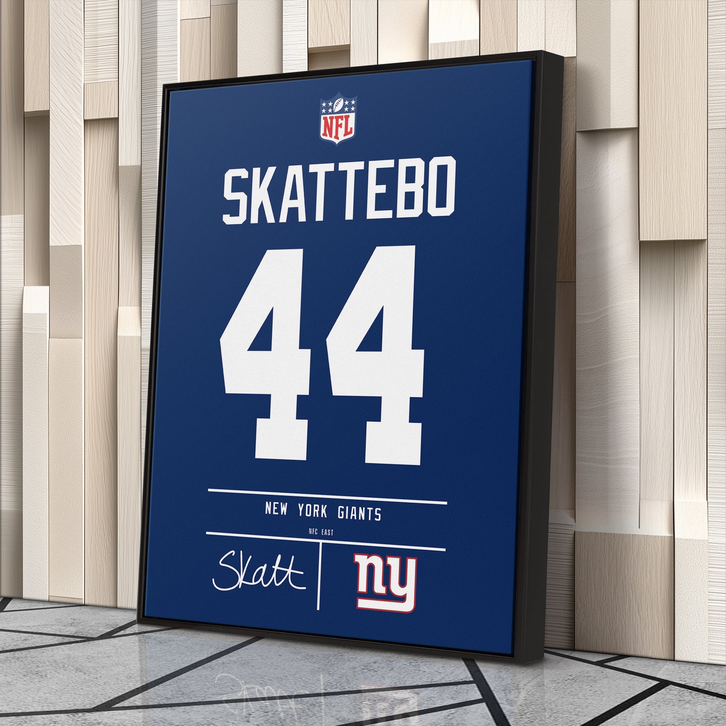 Cam Skattebo New York Giants Jersey Canvas Wall Art