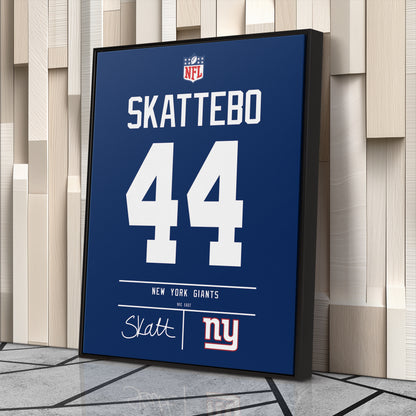 Cam Skattebo New York Giants Jersey Canvas Wall Art