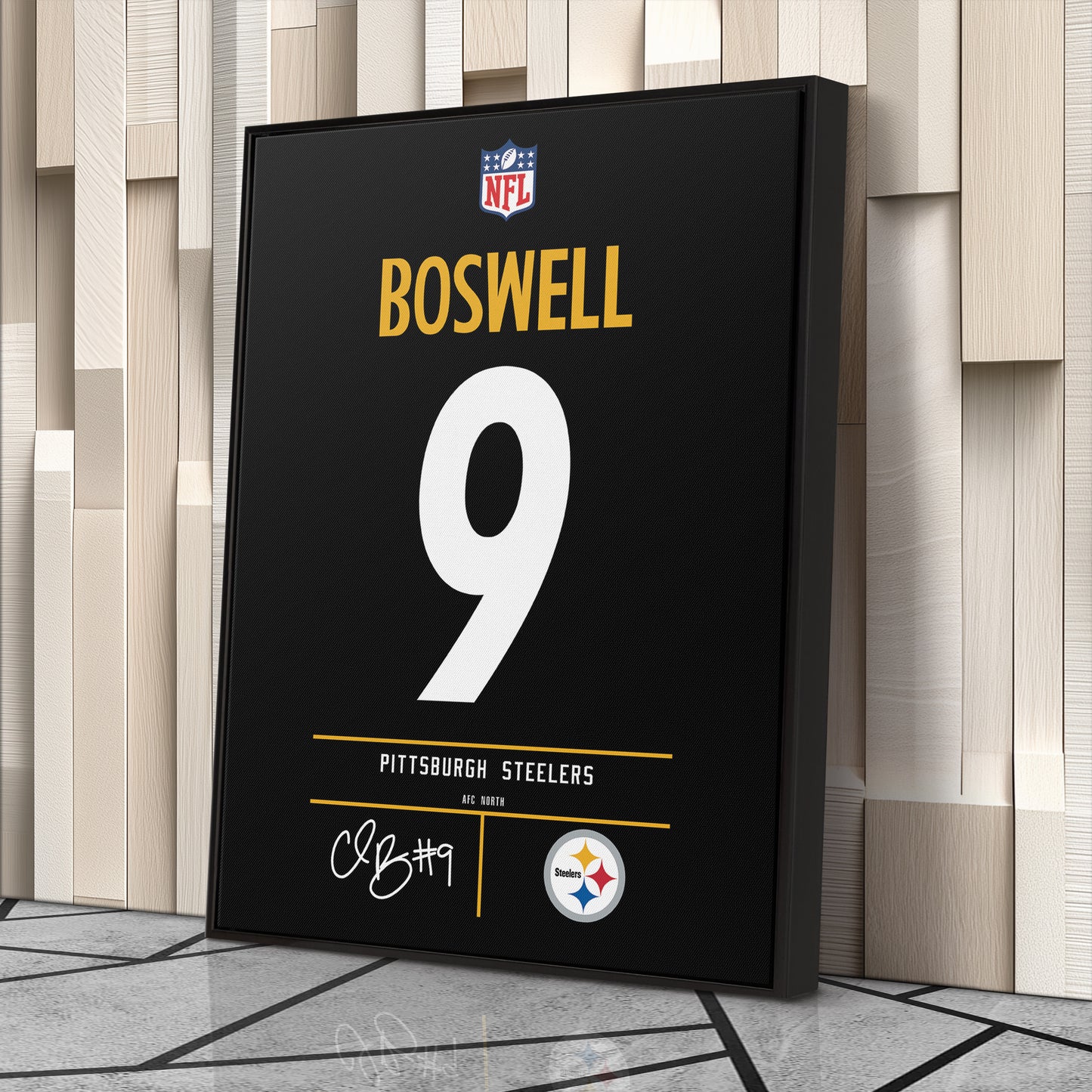 Chris Boswell Pittsburgh Steelers Jersey Canvas Wall Art