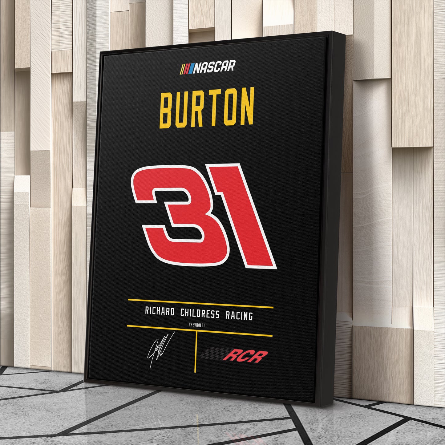 Jeff Burton Richard Childress Racing Jersey Canvas Print | Wall Art Decor