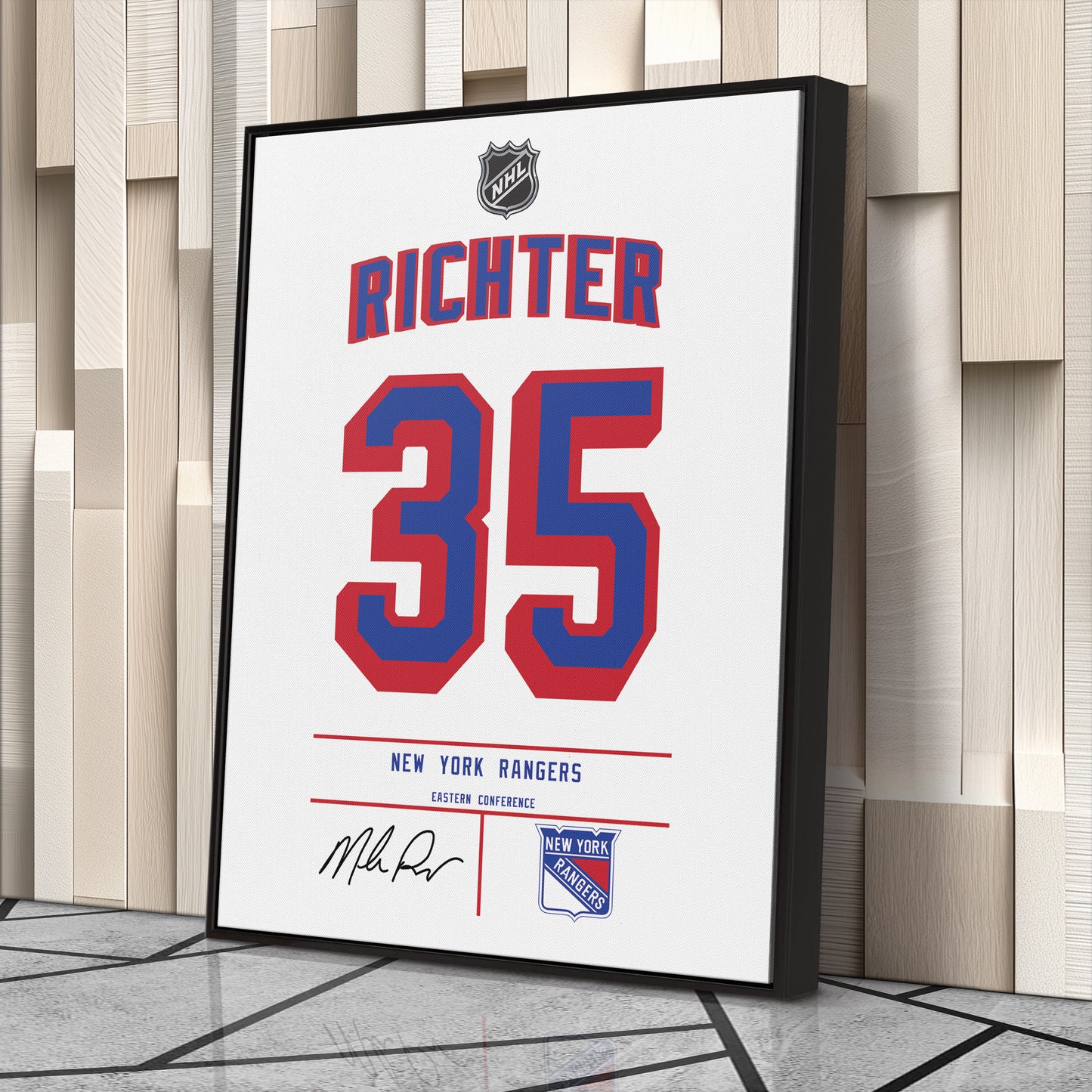 Mike Richter New York Rangers White Jersey Canvas Wall Art