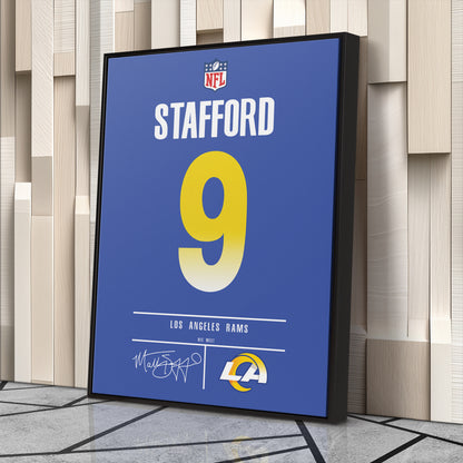 Matthew Stafford Rams Jersey Canvas Print | Wall Art Decor