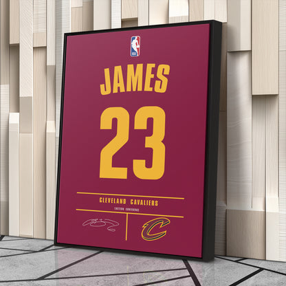 Lebron James Cavaliers Jersey Canvas Print | Wall Art Decor
