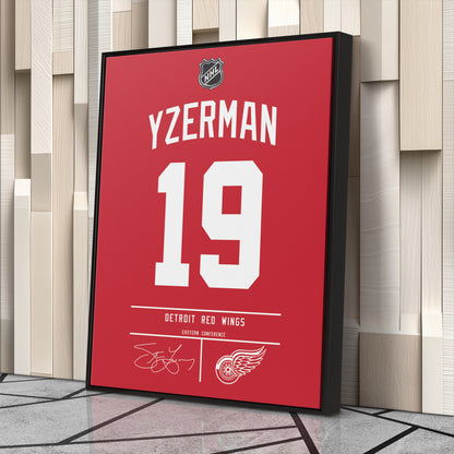 Steve Yzerman Red Wings Jersey Canvas Print | Wall Art Decor