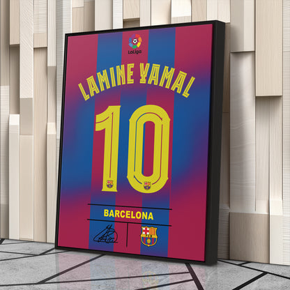Lamine Yamal Barcelona Jersey Canvas Wall Art