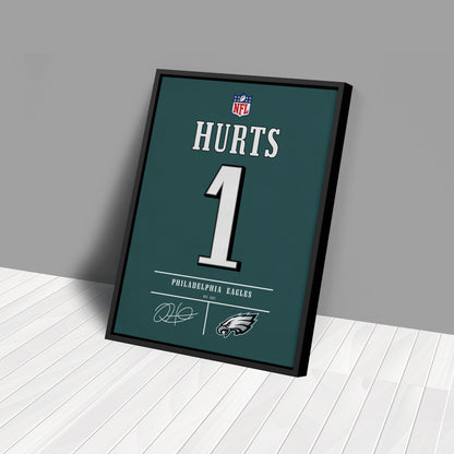 Jalen Hurts Eagles Jersey Canvas Print | Wall Art Decor