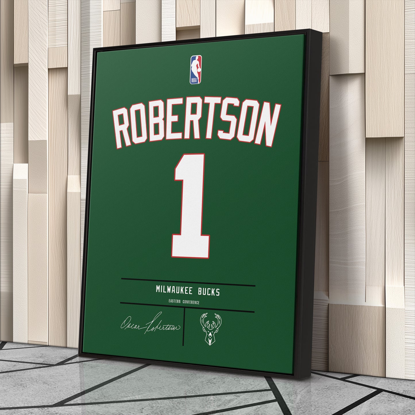 Oscar Robertson Bucks Jersey Canvas Print | Wall Art Decor