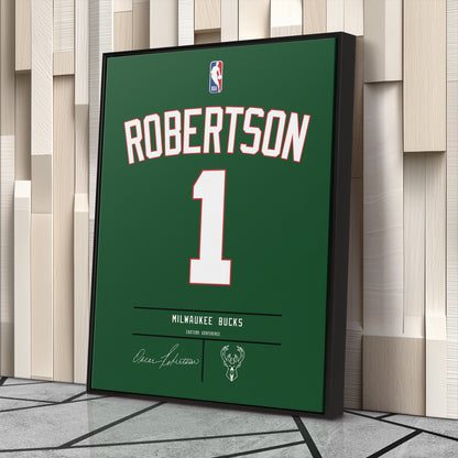 Oscar Robertson Bucks Jersey Canvas Print | Wall Art Decor