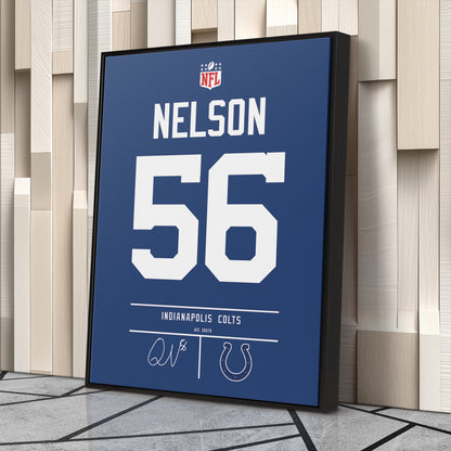 Quenton Nelson Colts Jersey Canvas Print | Wall Art Decor