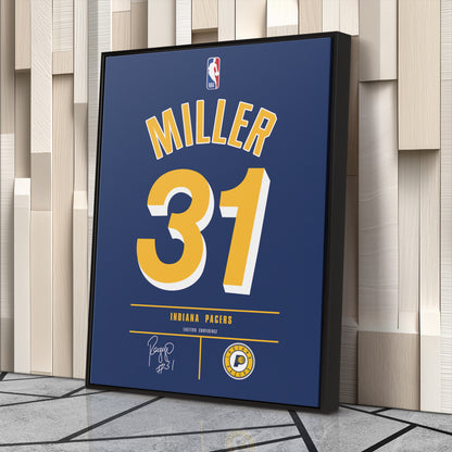 Reggie Miller Pacers Jersey Canvas Print | Wall Art Decor