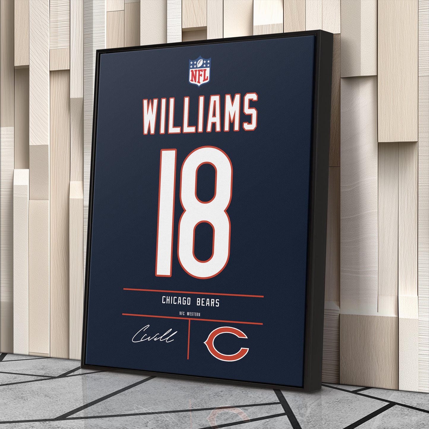 Caleb Williams Bears Jersey Canvas Print | Wall Art Decor