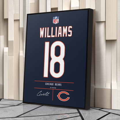 Caleb Williams Bears Jersey Canvas Print | Wall Art Decor