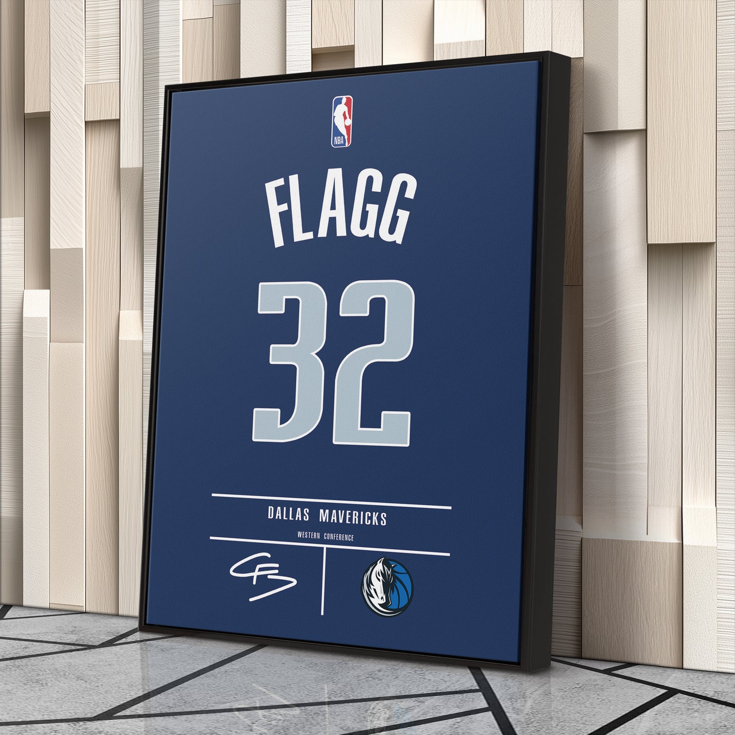 Cooper Flagg Dallas Mavericks Jersey Canvas Wall Art