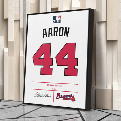 Hank Aaron Braves Jersey Canvas Print | Wall Art Decor