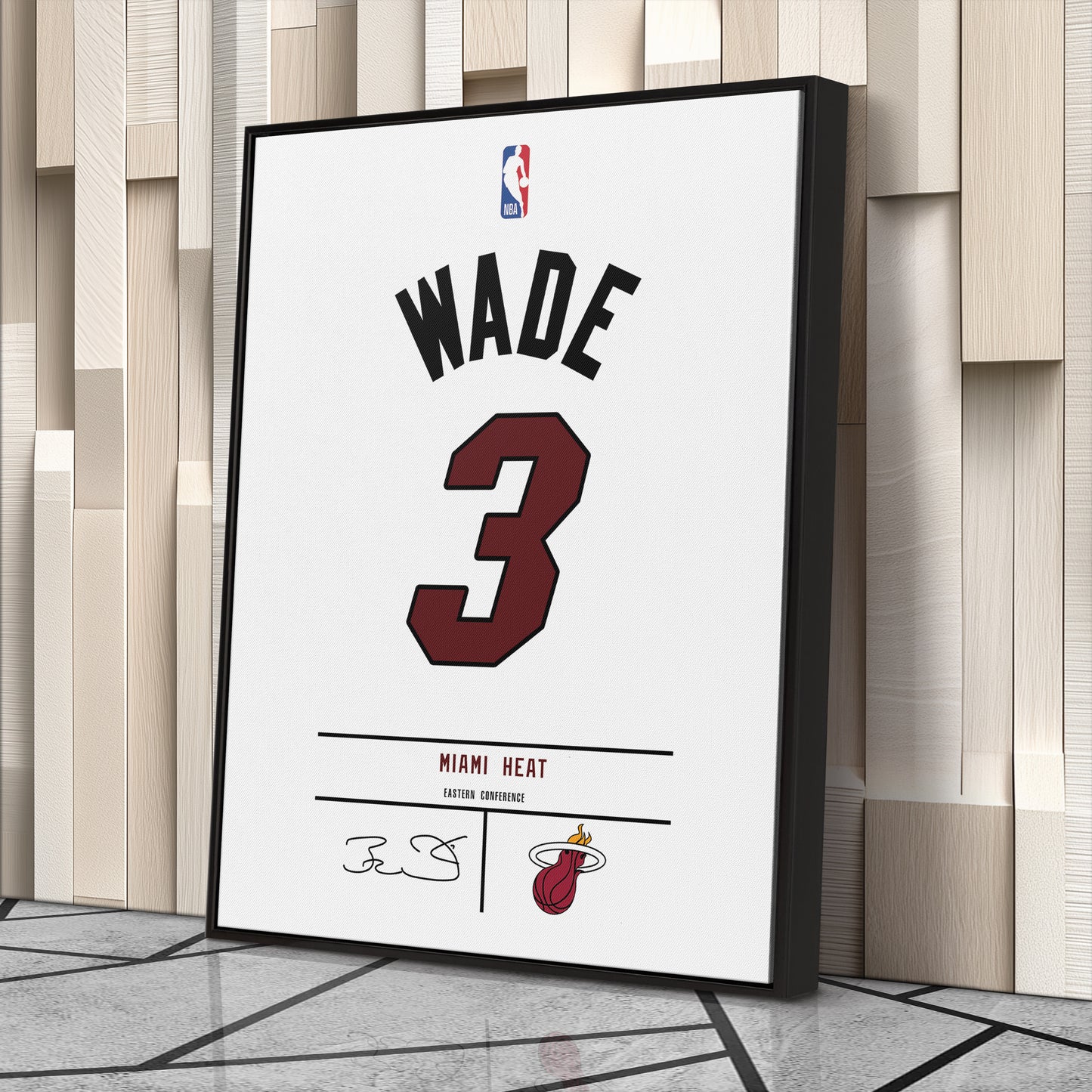 Dwyane Wade Heat Jersey Canvas Print | Wall Art Decor