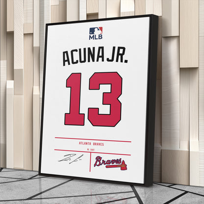 Ronald Acuña Jr. Braves Jersey Canvas Print | Wall Art Decor