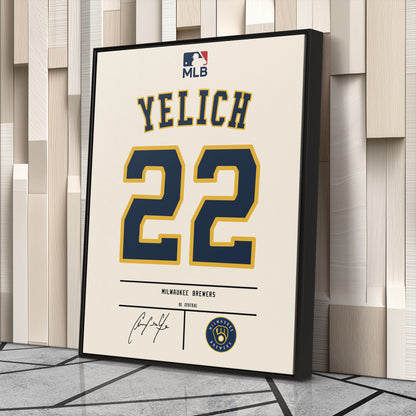 Christian Yelich Brewers Jersey Canvas Print | Wall Art Decor