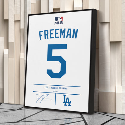 Freddie Freeman Dodgers Jersey Canvas Print | Wall Art Decor