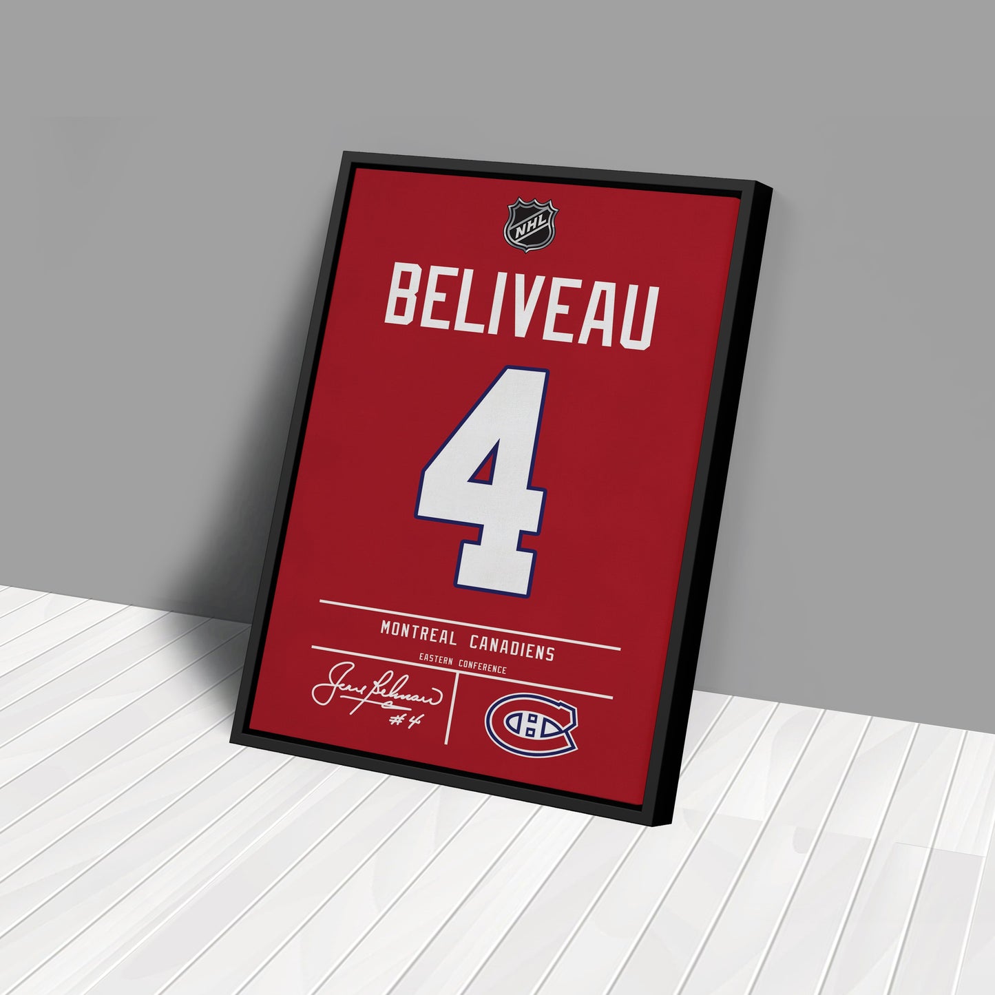 Jean Beliveau Canadiens Jersey Canvas Print | Wall Art Decor