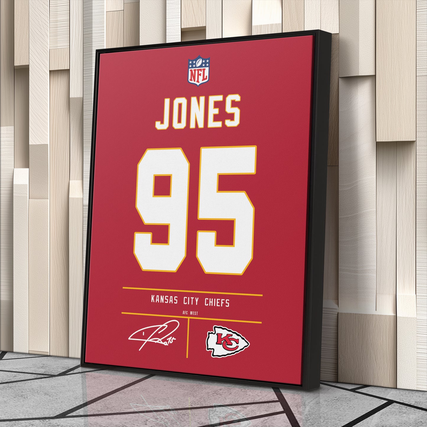 Chris Jones Chiefs Jersey Canvas Print | Wall Art Decor