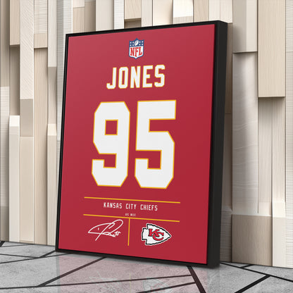 Chris Jones Chiefs Jersey Canvas Print | Wall Art Decor