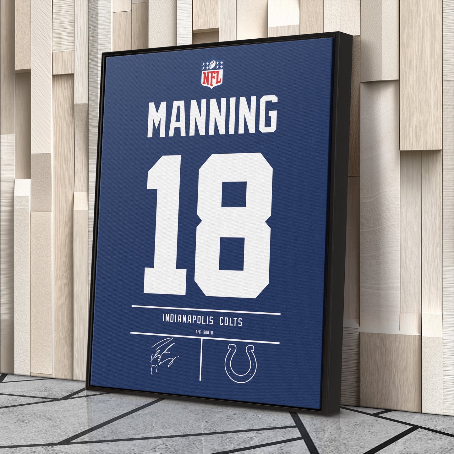 Peyton Manning Colts Jersey Canvas Print | Wall Art Decor